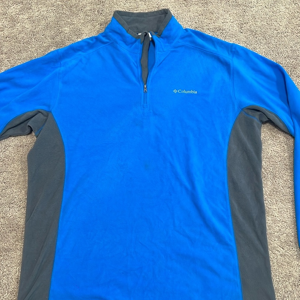 Quarter zip Columbia fleece jacket.